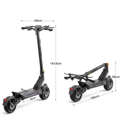 Jednosilnikowa składana hulajnoga elektryczna Ausom L2 Max, silnik 1000W, 50km/h, bateria 48V 20,8Ah, opony bezdętkowe 10x3 cali - Dostawca
